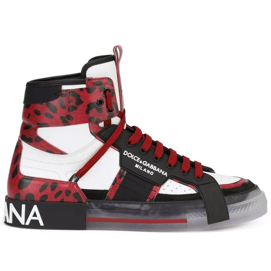 Dolce & Gabbana Chic Leopard Print High Top Sneakers