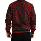 Dolce & Gabbana Red Leopard Nylon Bomber Jacket