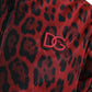 Dolce & Gabbana Red Leopard Nylon Bomber Jacket