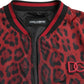 Dolce & Gabbana Red Leopard Nylon Bomber Jacket