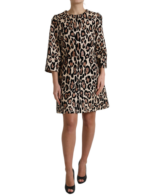 Dolce & Gabbana Leopard Print A-Line Mini Dress