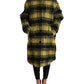 Dolce & Gabbana Chic Plaid Long Coat in Sunshine Yellow