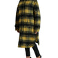 Dolce & Gabbana Chic Plaid Long Coat in Sunshine Yellow