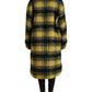 Dolce & Gabbana Chic Plaid Long Coat in Sunshine Yellow