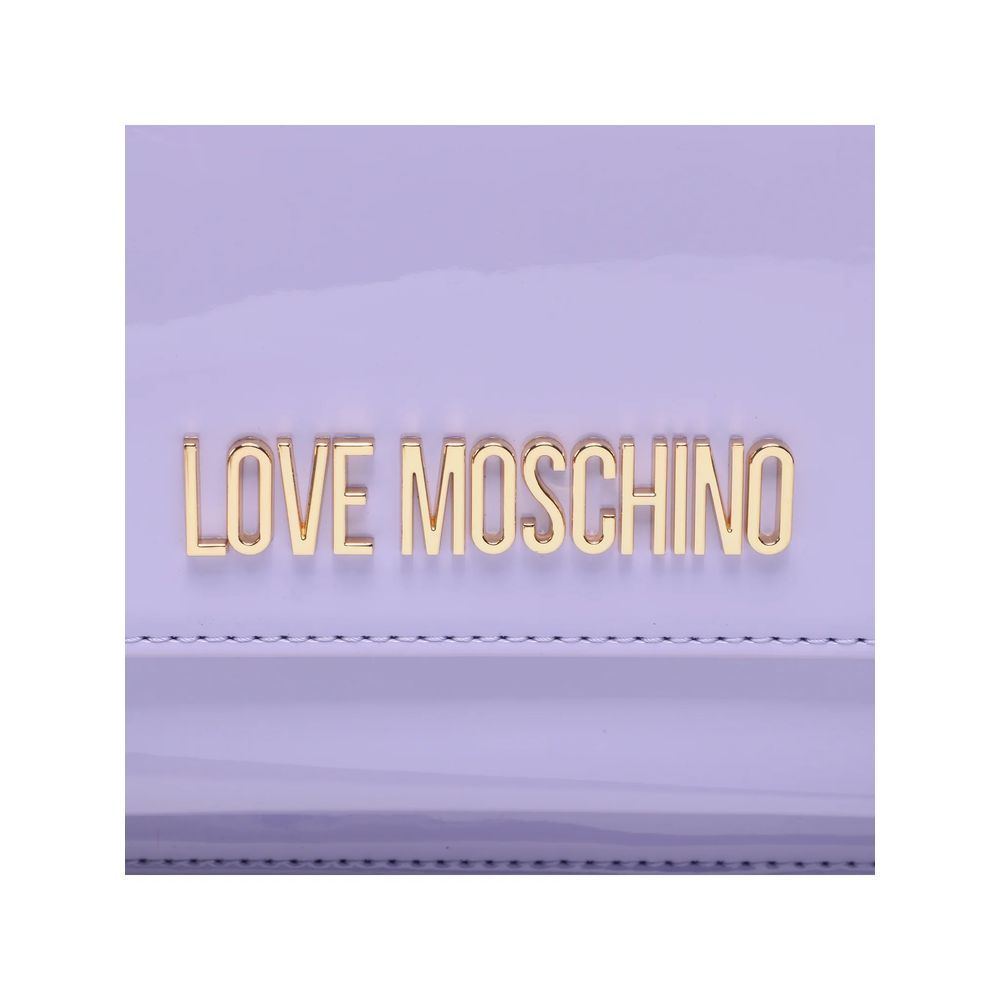 Love Moschino Elegant Purple Shoulder Bag with Gold Accents