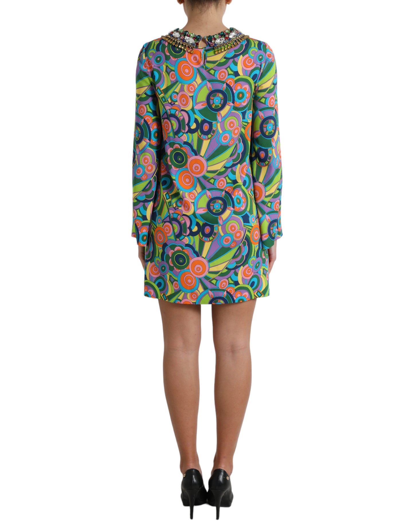 Dolce & Gabbana Multicolor Geometric Silk Mini Dress