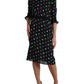 Dolce & Gabbana Elegant High Neck Polka Dot Midi Dress