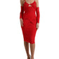 Dolce & Gabbana Radiant Red Stretch Satin Midi Dress