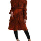 Dolce & Gabbana Elegant Houndstooth Long Coat in Vibrant Orange