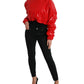 Dolce & Gabbana Chic Shiny Red Cropped Jacket