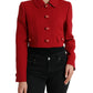 Dolce & Gabbana Red Virgin Wool Cropped Jacket