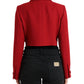 Dolce & Gabbana Red Virgin Wool Cropped Jacket