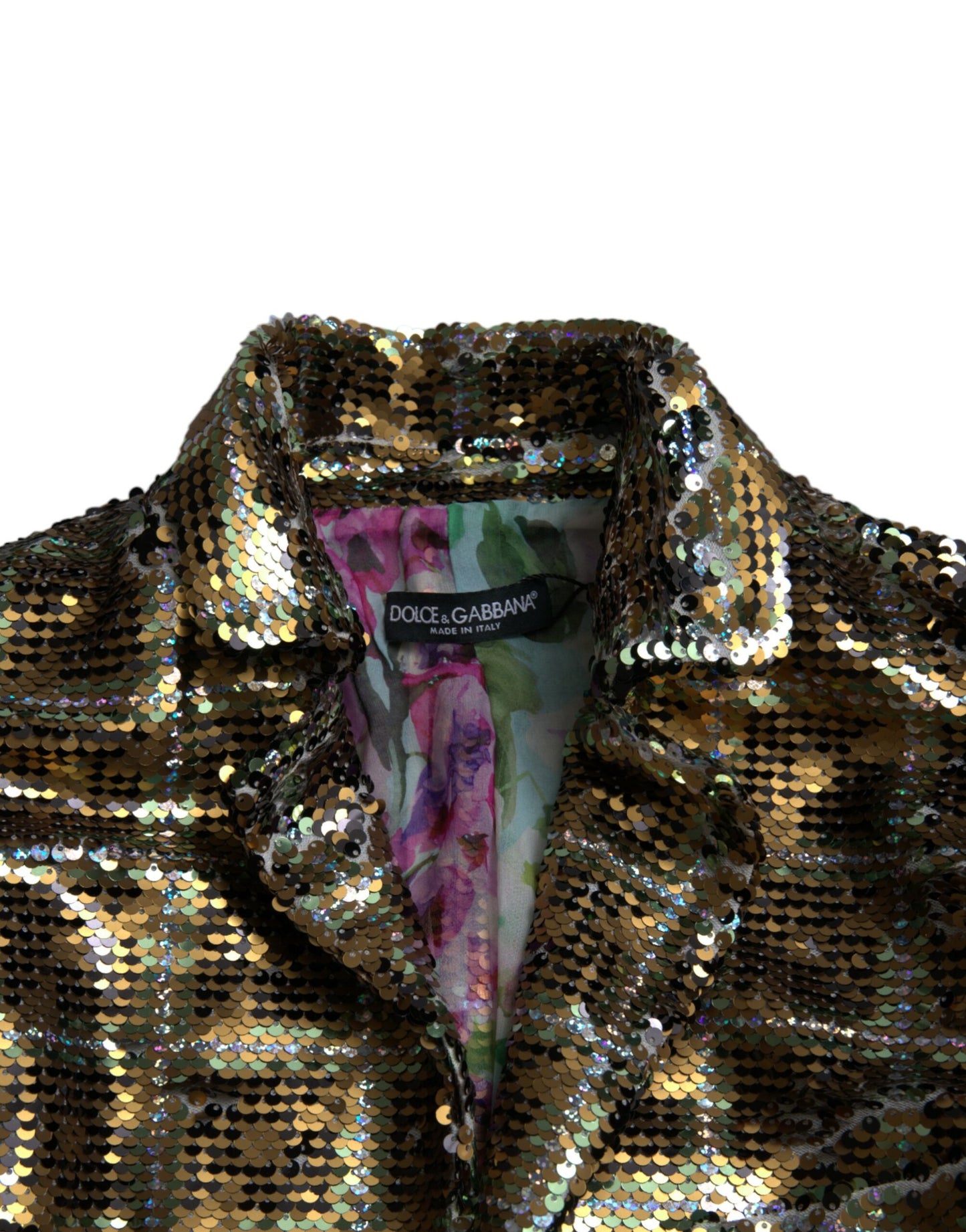 Dolce & Gabbana Multicolor Sequined Cropped Jacket