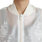 Dolce & Gabbana Elegant White Silk Bomber Jacket