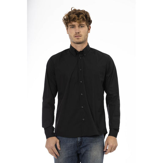 Baldinini Trend Black Cotton Mens Shirt