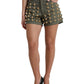 Dolce & Gabbana Emerald High Waist Embellished Shorts