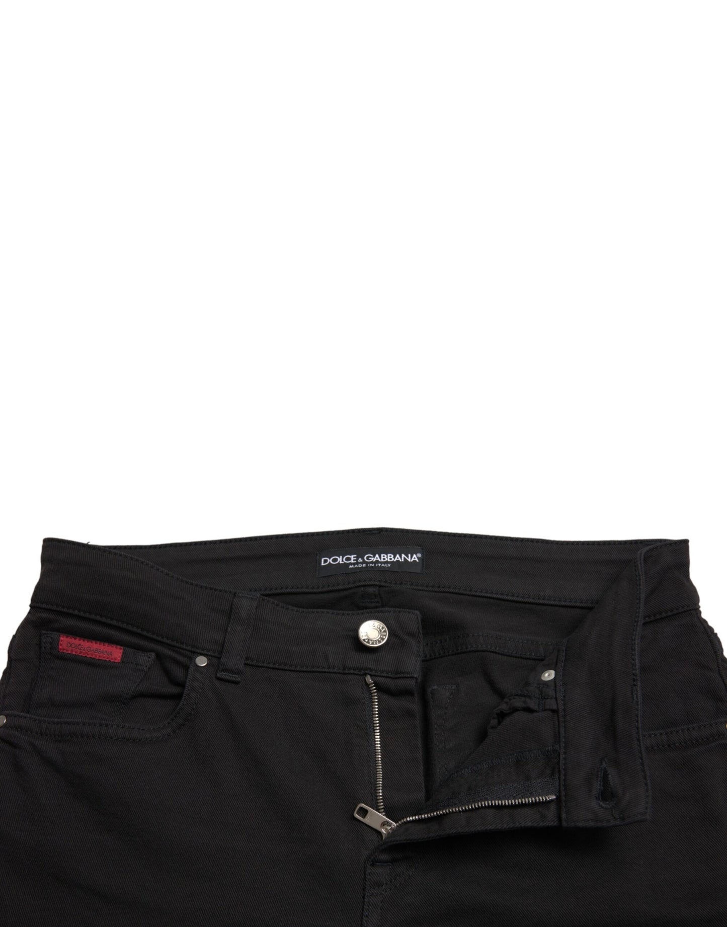 Dolce & Gabbana Elegant Mid Waist Black Skinny Jeans