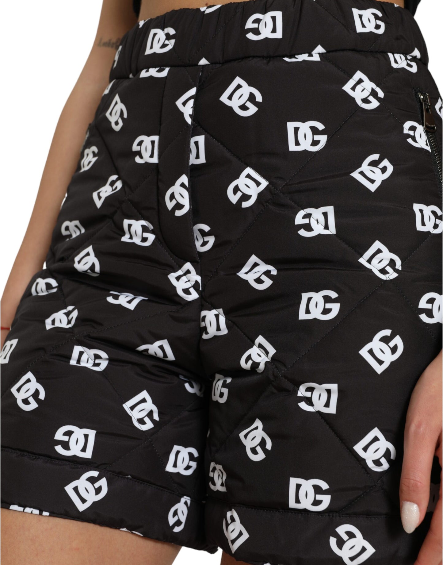 Dolce & Gabbana High Waist Bermuda Shorts with Logo Detail