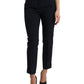 Dolce & Gabbana Elegant Mid Waist Tapered Pants in Blue