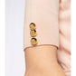 Elisabetta Franchi Elegant Pink Crew-Neck Dress with Golden Accents