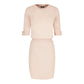 Elisabetta Franchi Elegant Pink Crew-Neck Dress with Golden Accents