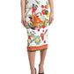 Dolce & Gabbana Elegant High-Waist Vegetable Print Silk Skirt