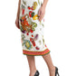 Dolce & Gabbana Elegant High-Waist Vegetable Print Silk Skirt