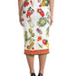 Dolce & Gabbana Elegant High-Waist Vegetable Print Silk Skirt