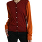 Dolce & Gabbana Silk Button Front Cardigan in Maroon Mix