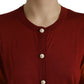 Dolce & Gabbana Silk Button Front Cardigan in Maroon Mix