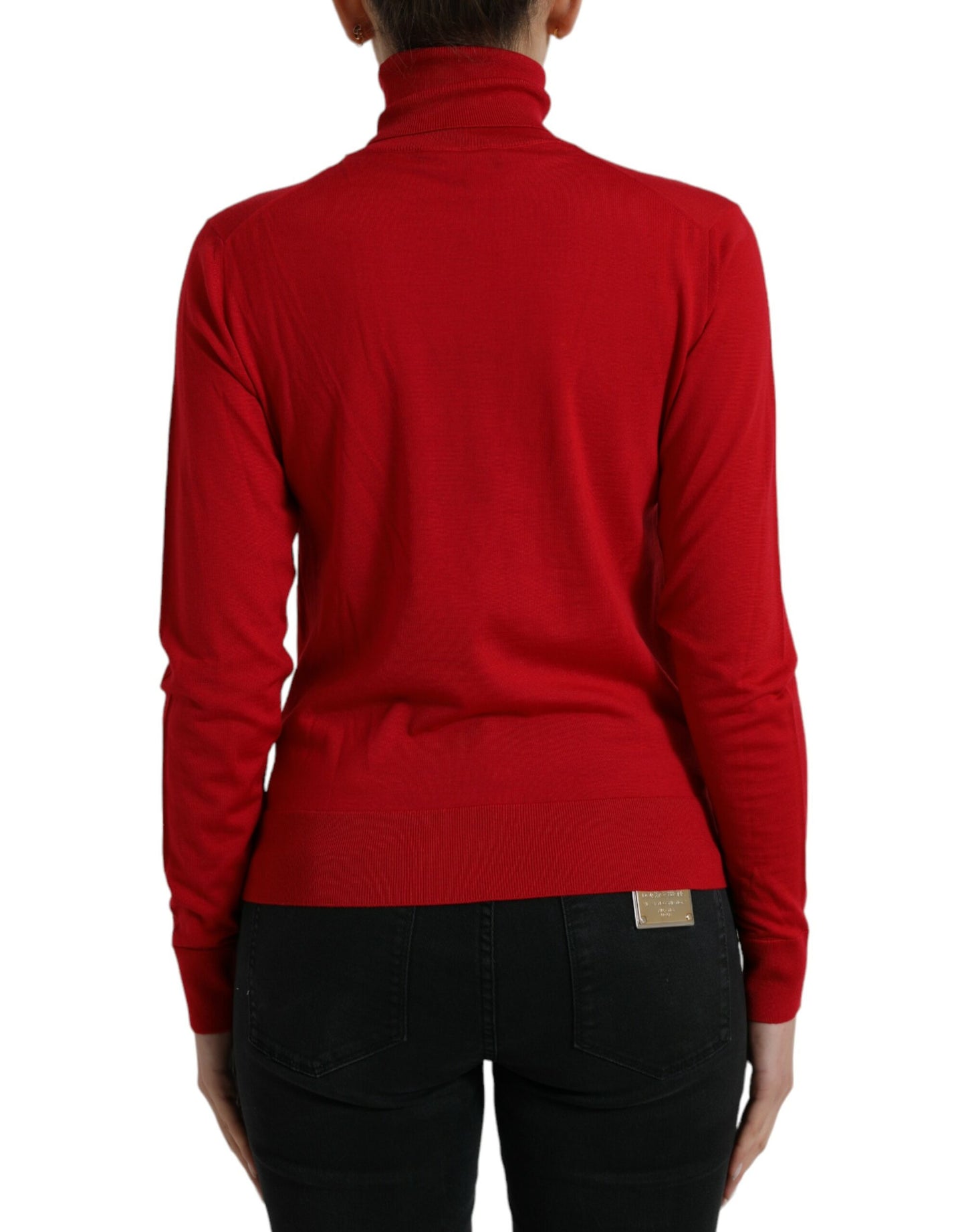 Dolce & Gabbana Elegant Red Turtleneck Wool Blend Sweater