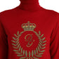 Dolce & Gabbana Elegant Red Turtleneck Wool Blend Sweater