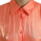 Dolce & Gabbana Elegant Coral Long Sleeve Polo Top