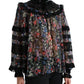 Dolce & Gabbana Elegant Floral Silk Blouse with Lace Trim