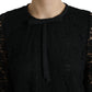 Dolce & Gabbana Elegant Floral Lace Long Sleeve Top