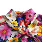 Dolce & Gabbana Floral Silk Blouse with Front Tie Fastening