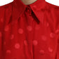 Dolce & Gabbana Elegant Polka Dot Sleeveless Silk Blouse