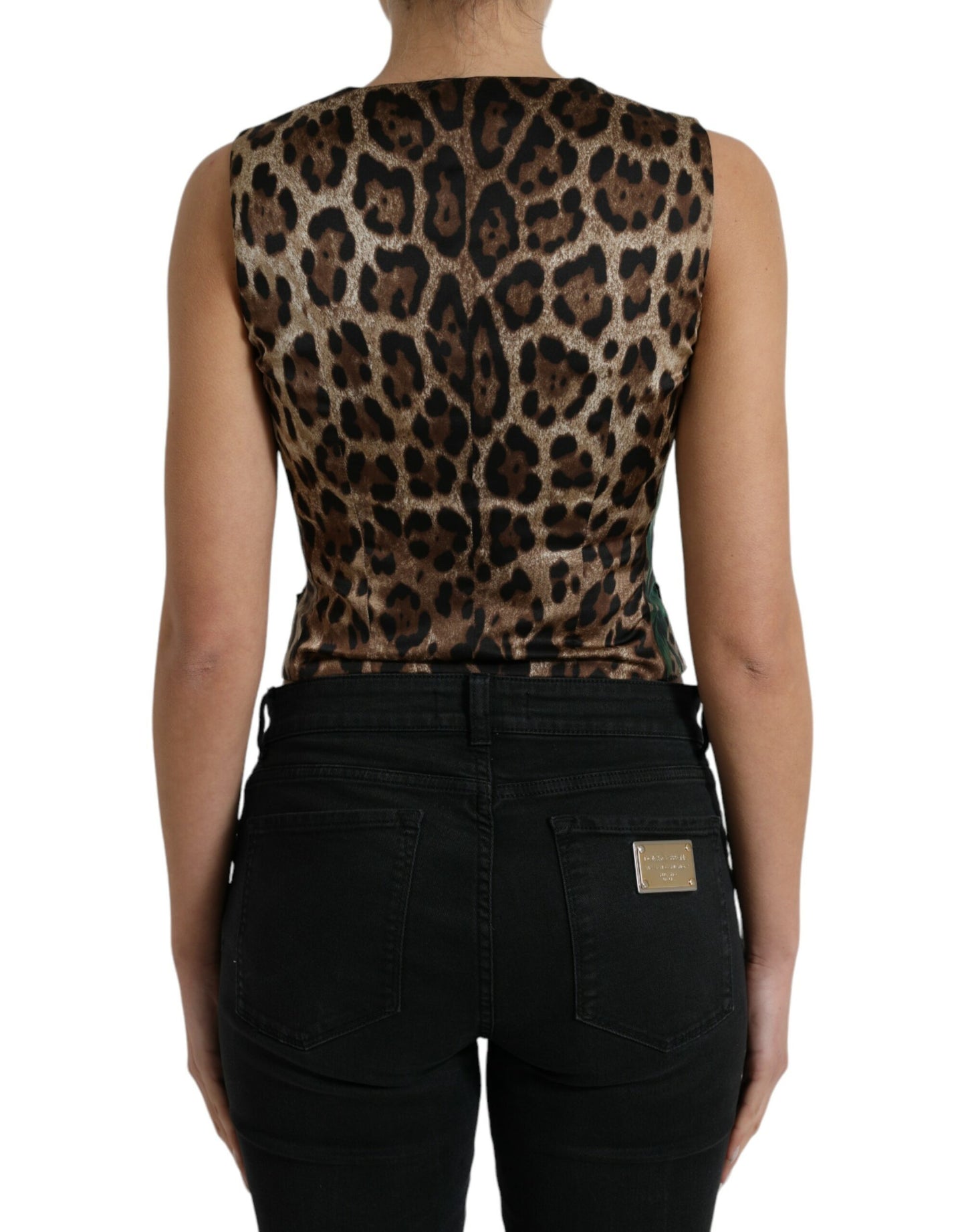 Dolce & Gabbana Floral Leopard Print Silk Waistcoat