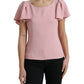 Dolce & Gabbana Chic Pink Bell Sleeve Top