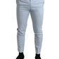 Dolce & Gabbana Sky Blue Cotton Stretch Skinny Pants