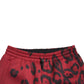 Dolce & Gabbana Elegant Leopard Print Joggers in Red and Black