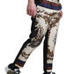 Dolce & Gabbana Elegant Silk Skinny Pants with Heraldic Print