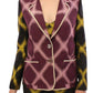 House of Holland Chic Purple Checkered Jacket Blazer