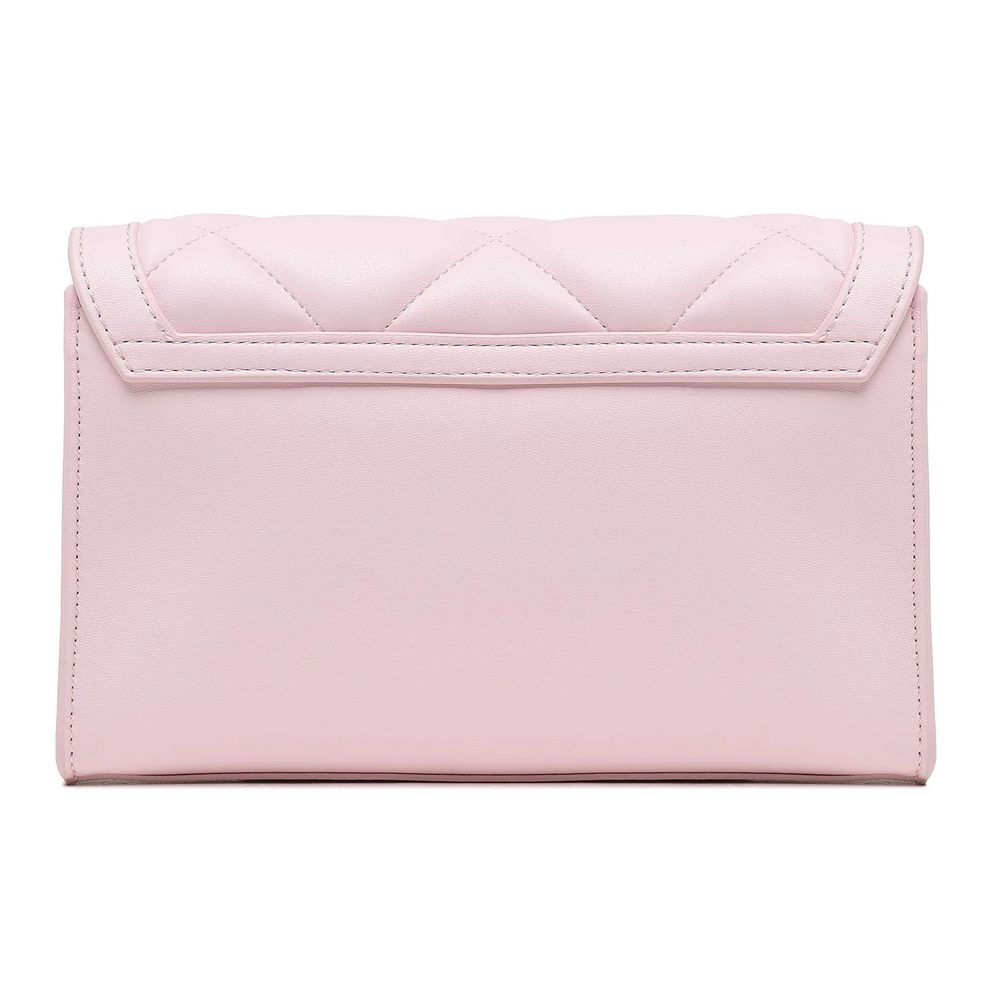 Love Moschino Chic Pink Faux Leather Crossbody Bag with Gold Accents