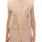 Zeyneptosun Exquisite Beige Brocade Sleeveless Jacket Vest