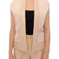 Zeyneptosun Exclusive Beige Brocade Sleeveless Vest