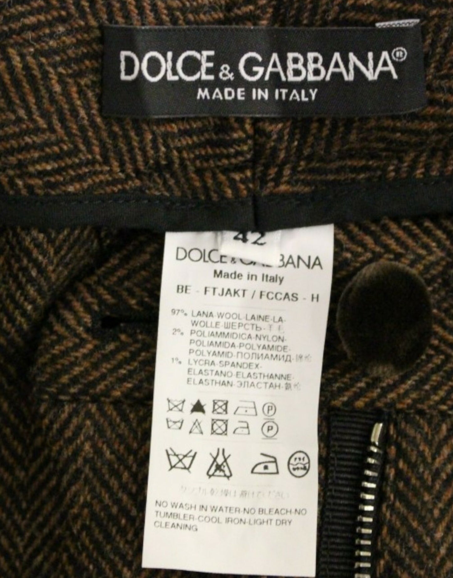 Dolce & Gabbana Elegant Wool Blend Brown Shorts