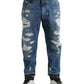 Dolce & Gabbana Chic Skinny Tattered Denim Jeans