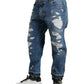 Dolce & Gabbana Chic Skinny Tattered Denim Jeans