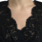 Dolce & Gabbana Elegant Black Floral Lace Sheath Mini Dress